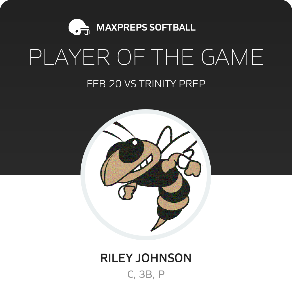 #24 Riley Johnson Player of the Game badge