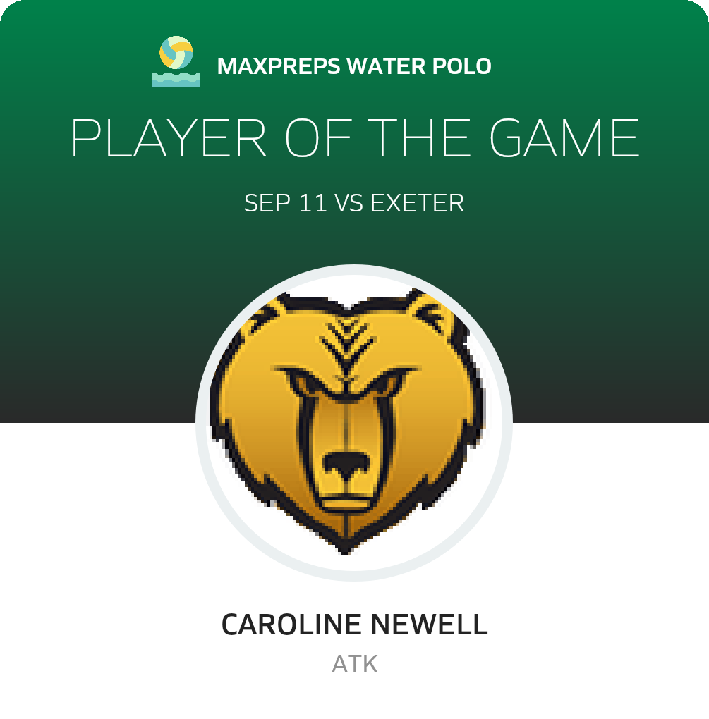 #8 Caroline Newell Player of the Game badge
