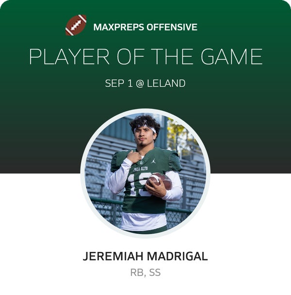 #19 Jeremiah Madrigal Player of the Game badge