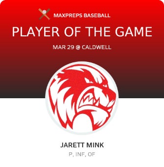 #1 Jarett Mink Player of the Game badge