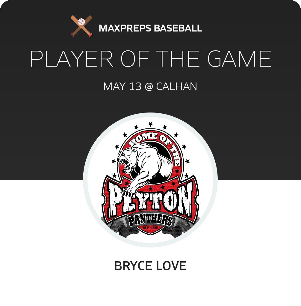 #11 Bryce Love Player of the Game badge