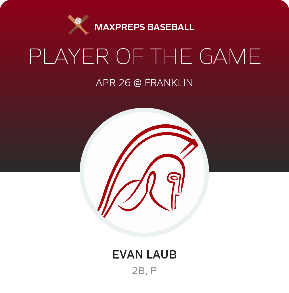#24 Evan Laub Player of the Game badge