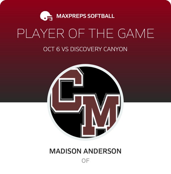 #5 Madison Anderson Player of the Game badge