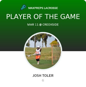 #22 Josh Toler Player of the Game badge