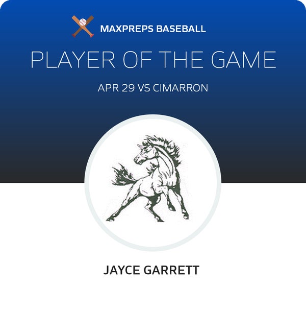 #23 Jayce Garrett Player of the Game badge