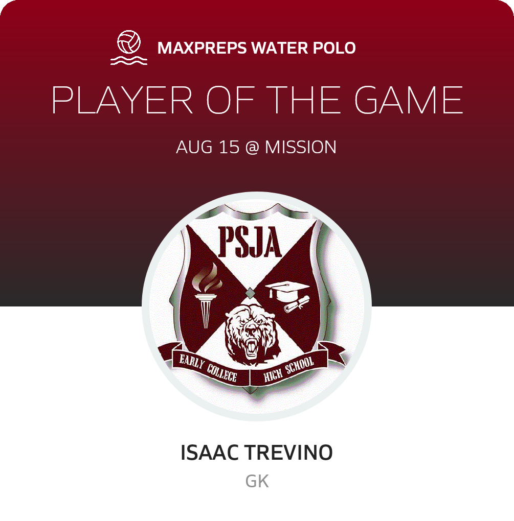#1 ISAAC TREVINO Player of the Game badge