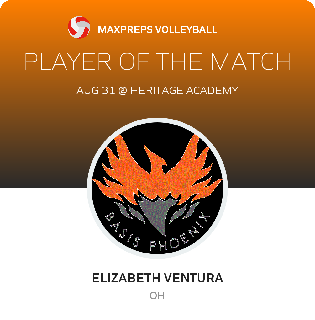 #12 Elizabeth Ventura Player of the Game badge