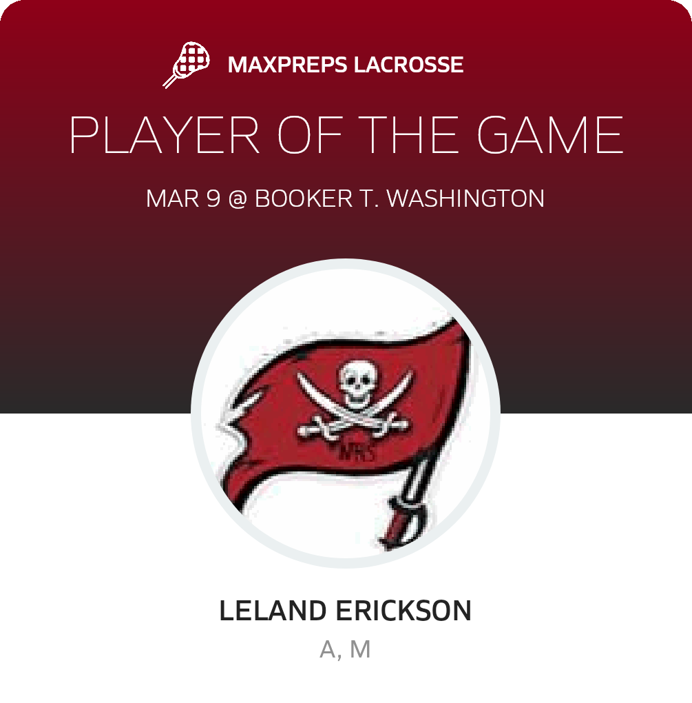 #18 Leland Erickson Player of the Game badge