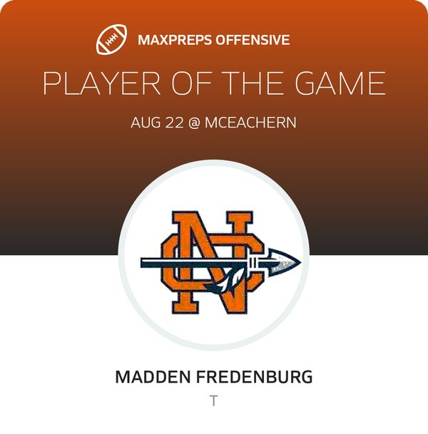 #65 Madden Fredenburg Player of the Game badge