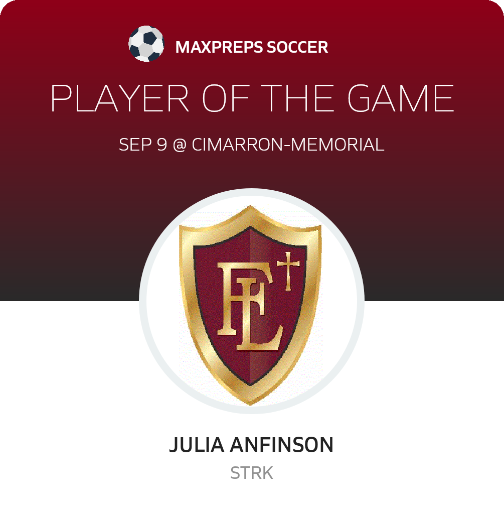 #17 Julia Anfinson Player of the Game badge