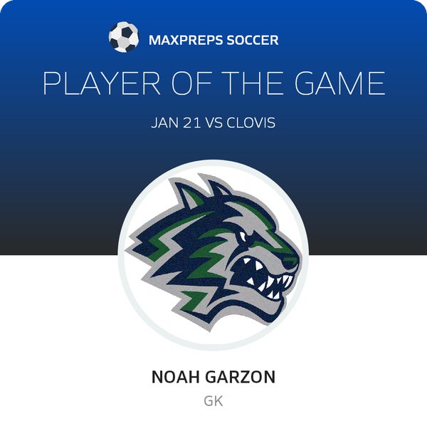 #1 Noah Garzon Player of the Game badge