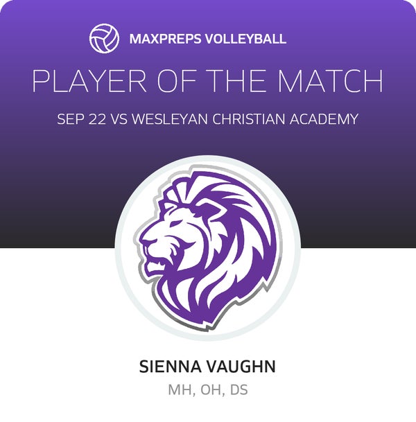 #4 Sienna Vaughn Player of the Game badge