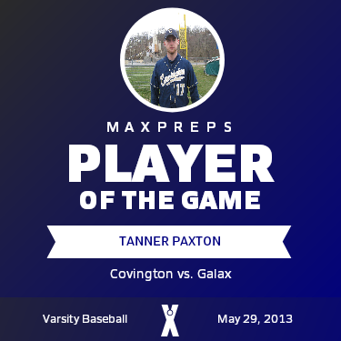 #17 Tanner Paxton Player of the Game badge