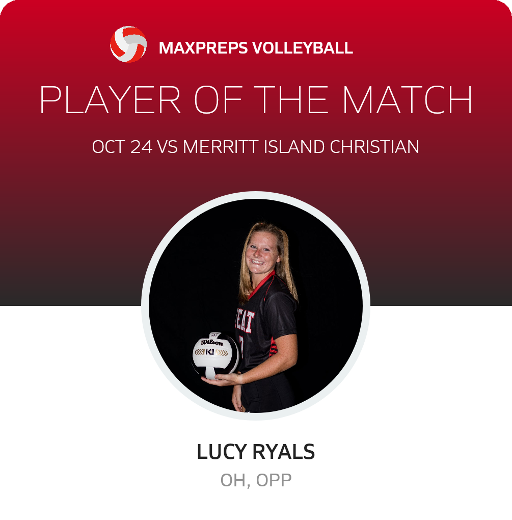 #7 Lucy Ryals Player of the Game badge