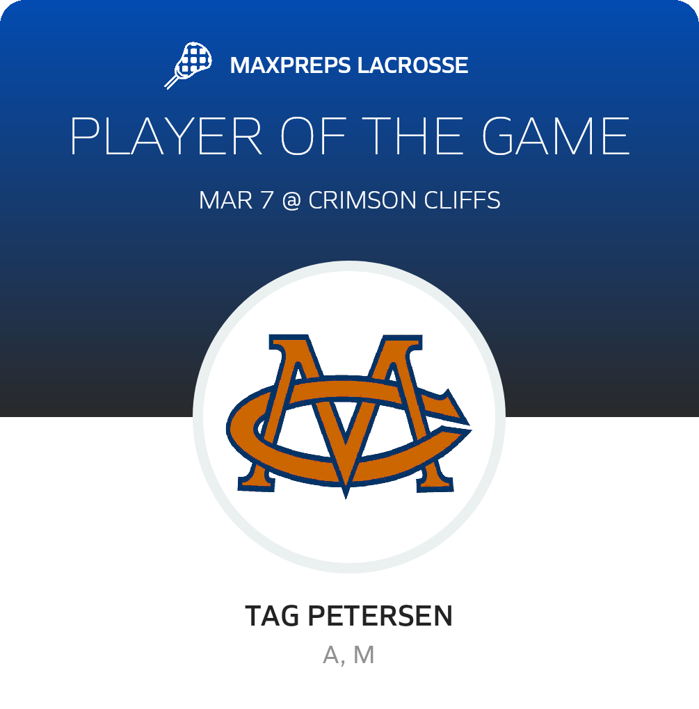 #9 Tag Petersen Player of the Game badge