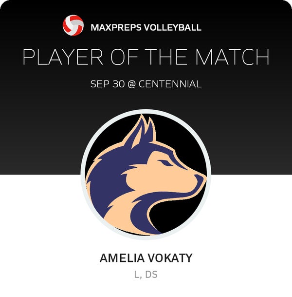 #3 Amelia Vokaty Player of the Game badge