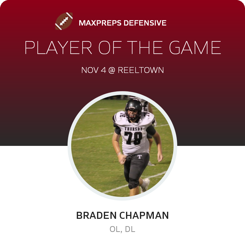 #78 Braden Chapman Player of the Game badge