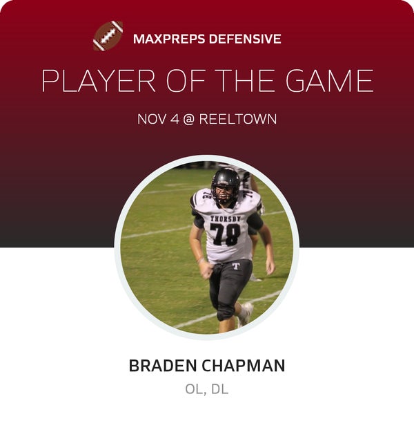 #78 Braden Chapman Player of the Game badge