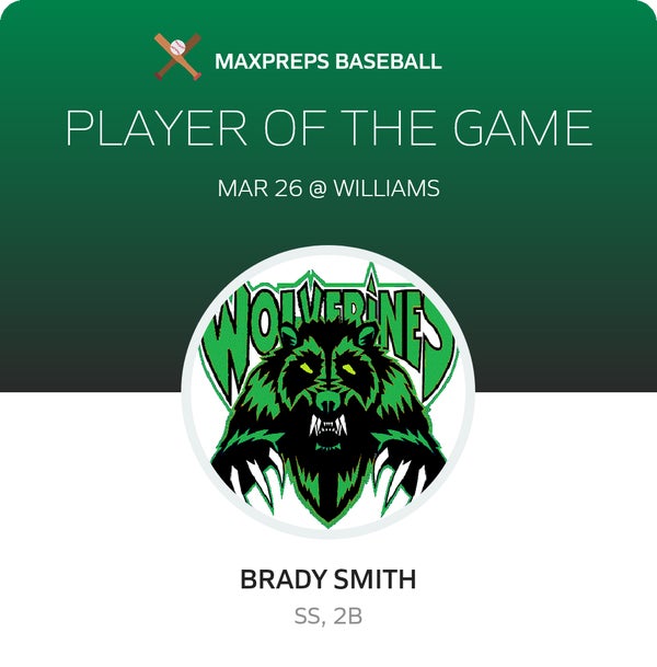 #1 Brady Smith Player of the Game badge