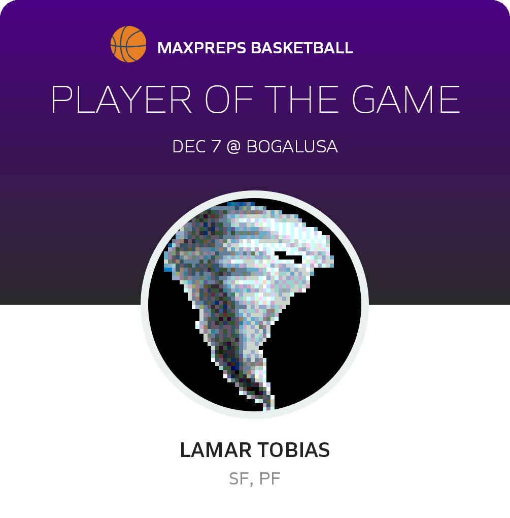 #5 Lamar Tobias Player of the Game badge