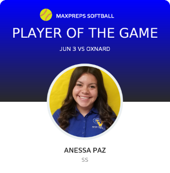 #3 Anessa Paz Player of the Game badge