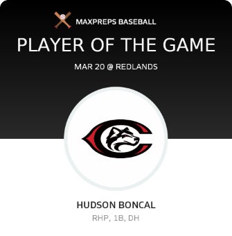 #6 Hudson Boncal Player of the Game badge