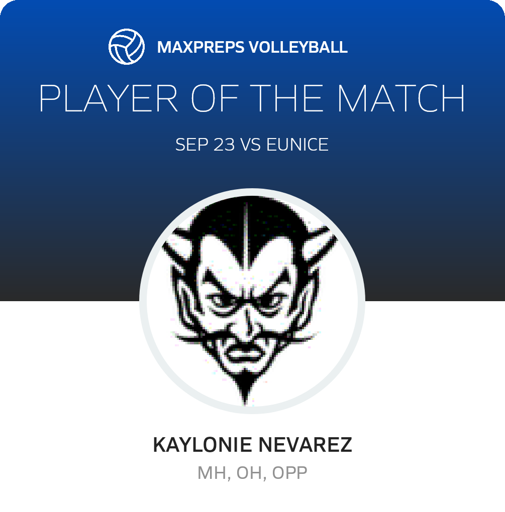 #7 Kaylonie Nevarez Player of the Game badge