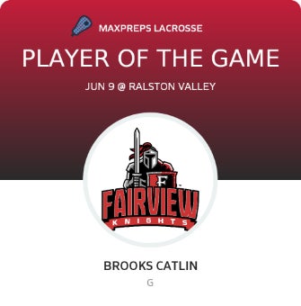 #3 Brooks Catlin Player of the Game badge