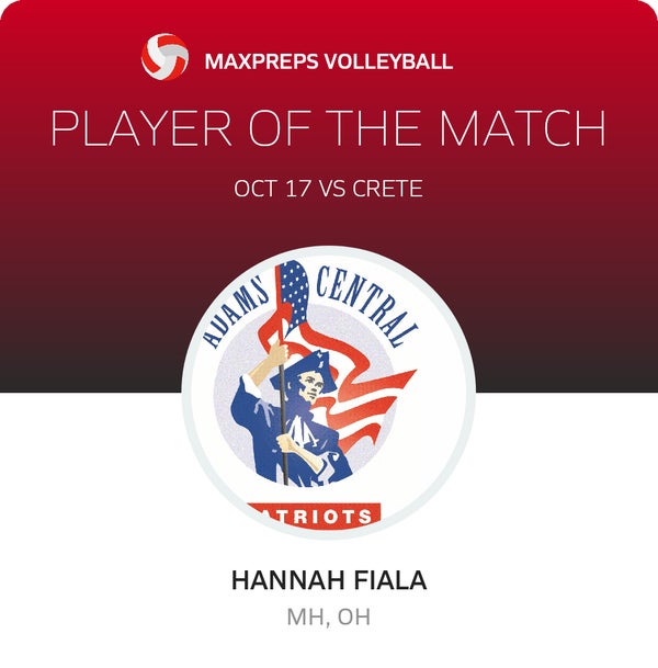 #1 Hannah Fiala Player of the Game badge