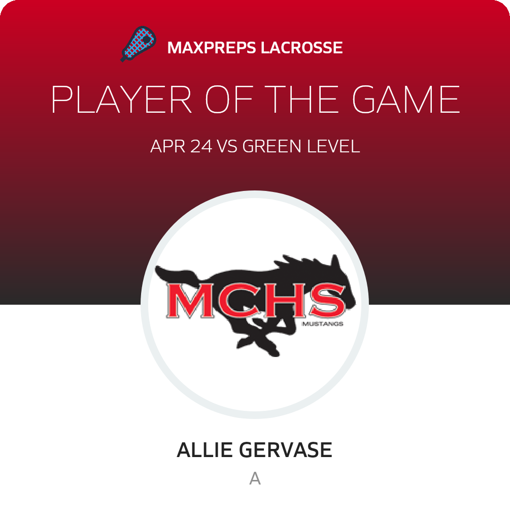 #16 Allie Gervase Player of the Game badge