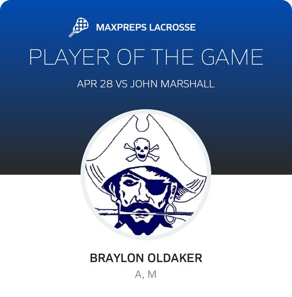 #14 Braylon Oldaker Player of the Game badge