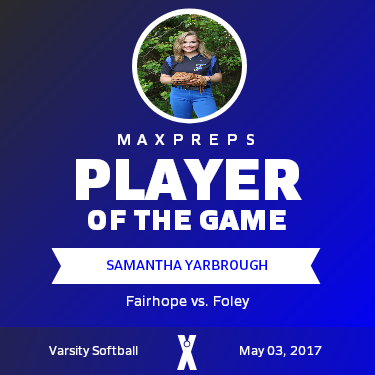 #14 Samantha Yarbrough Player of the Game badge