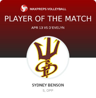 #4 Sydney Benson Player of the Game badge