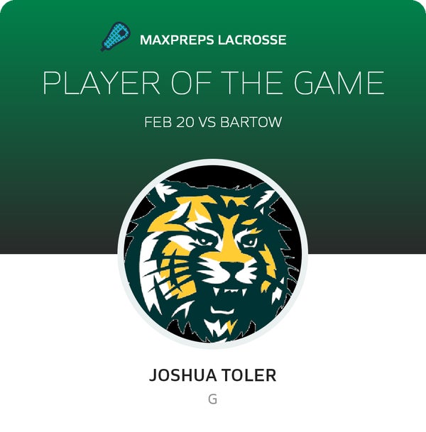 #25 Joshua Toler Player of the Game badge