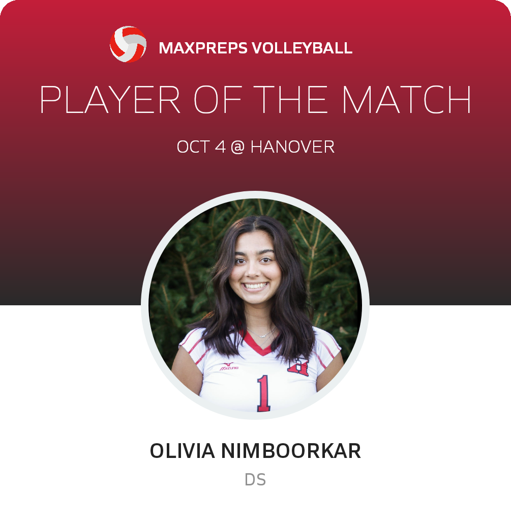 #1 Olivia Nimboorkar Player of the Game badge