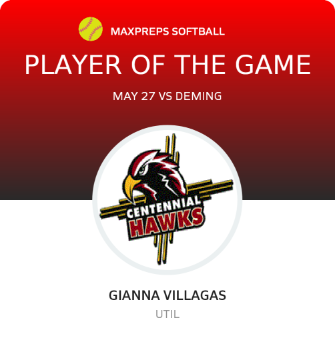 #12 Gianna Villagas Player of the Game badge