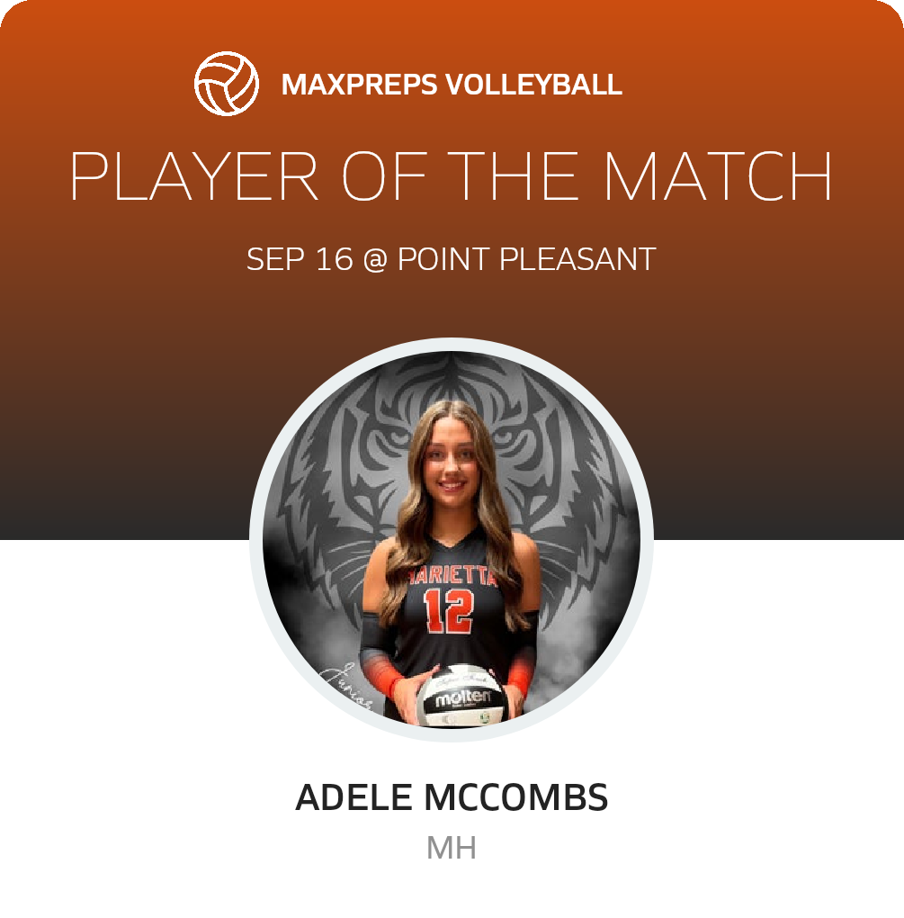 #12 Adele Mccombs Player of the Game badge