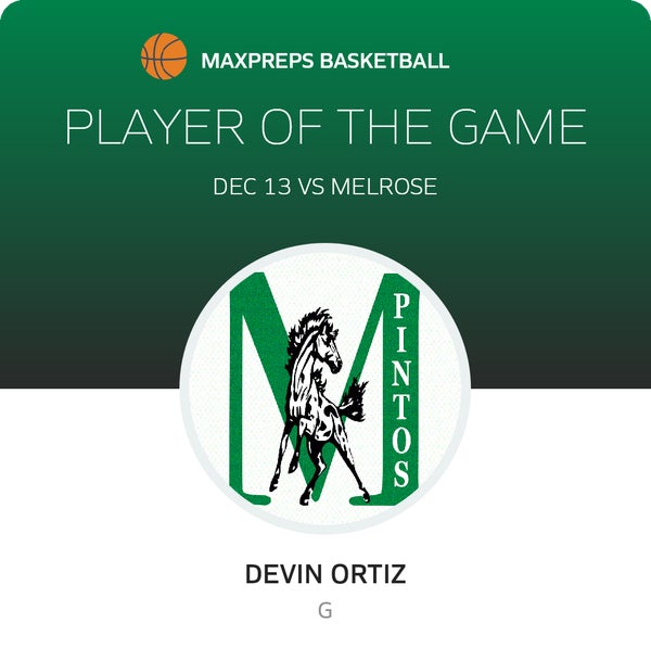 #1 Devin Ortiz Player of the Game badge