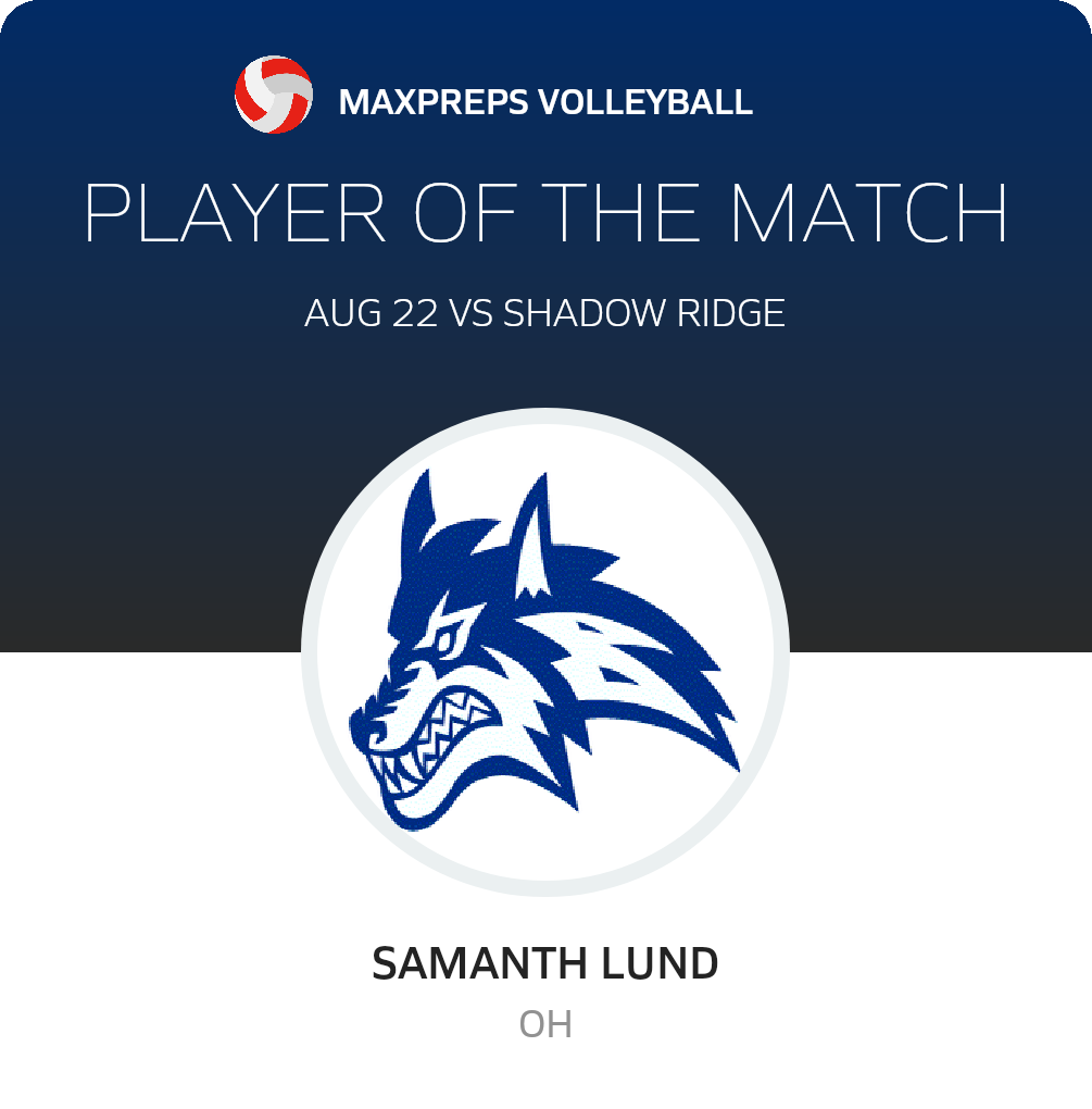 #6 Samanth Lund Player of the Game badge