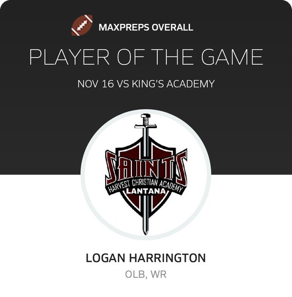 #10 Logan Harrington Player of the Game badge