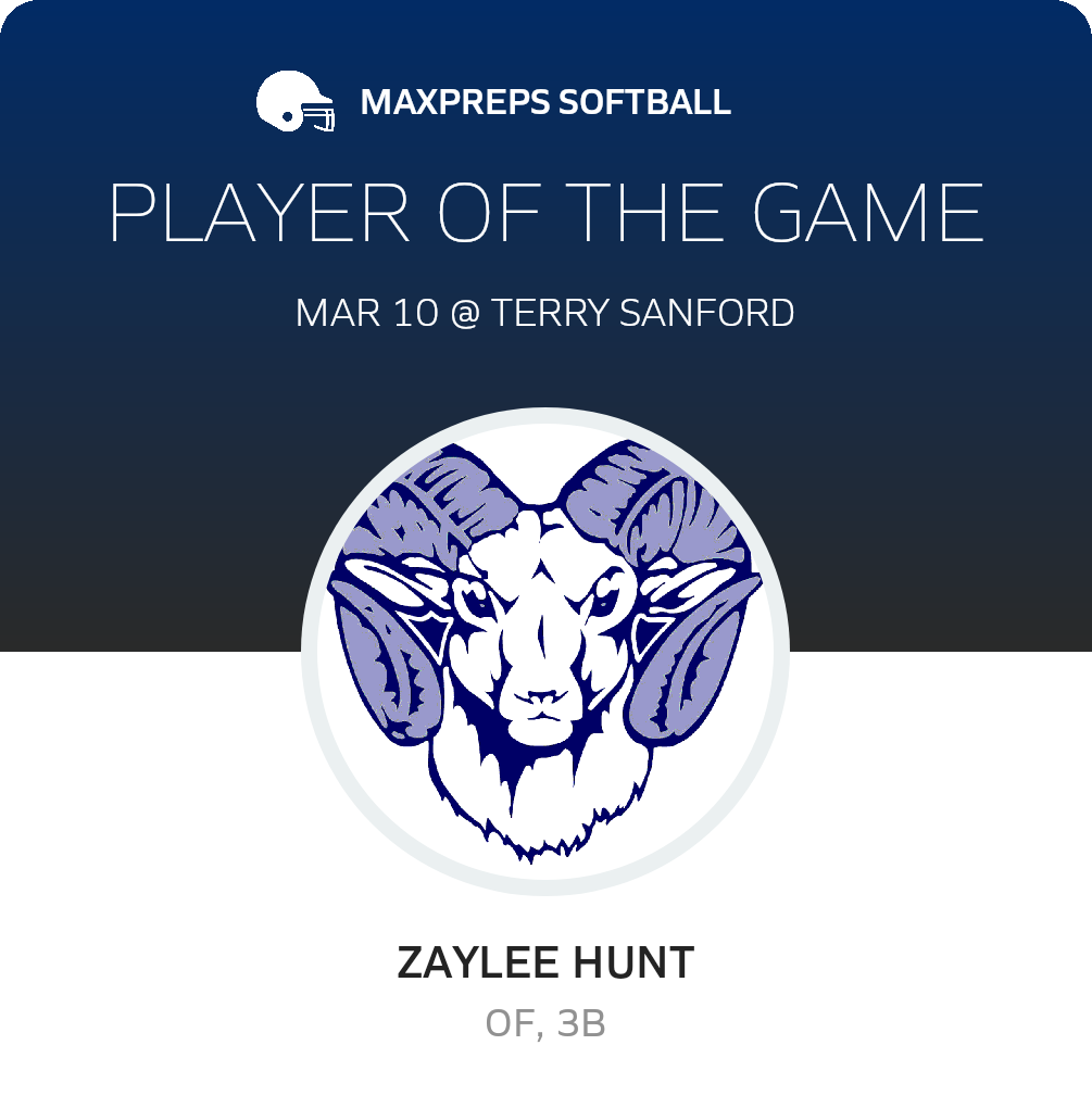 #16 Zaylee Hunt Player of the Game badge