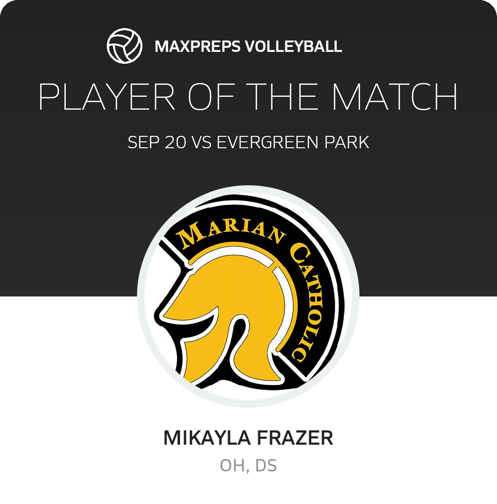 #6 Mikayla Frazer Player of the Game badge