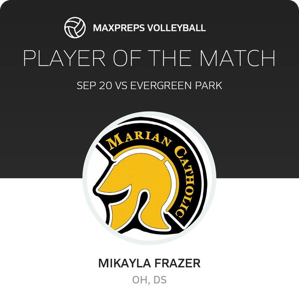 #6 Mikayla Frazer Player of the Game badge