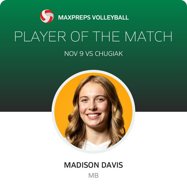 #8 Madison Davis Player of the Game badge