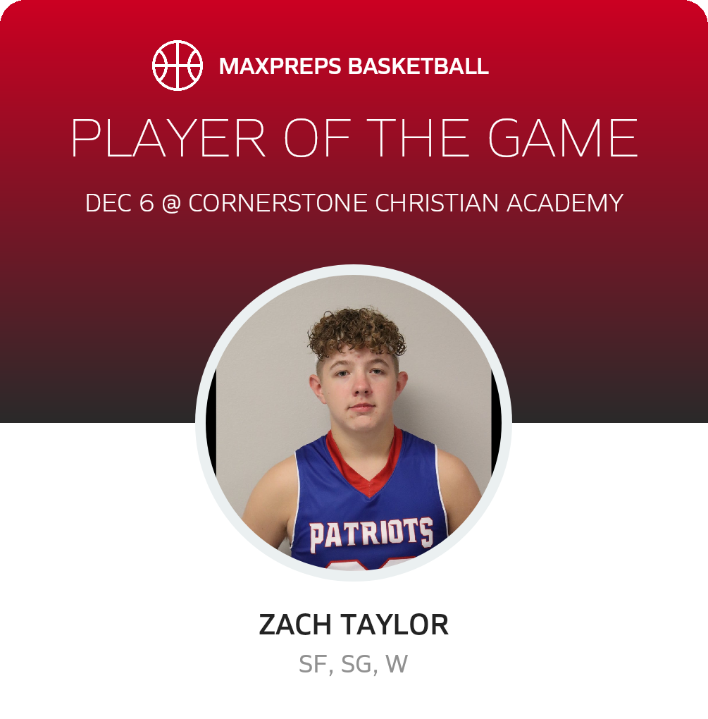#22 Zach Taylor Player of the Game badge