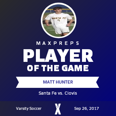 #9 Matt Hunter Player of the Game badge