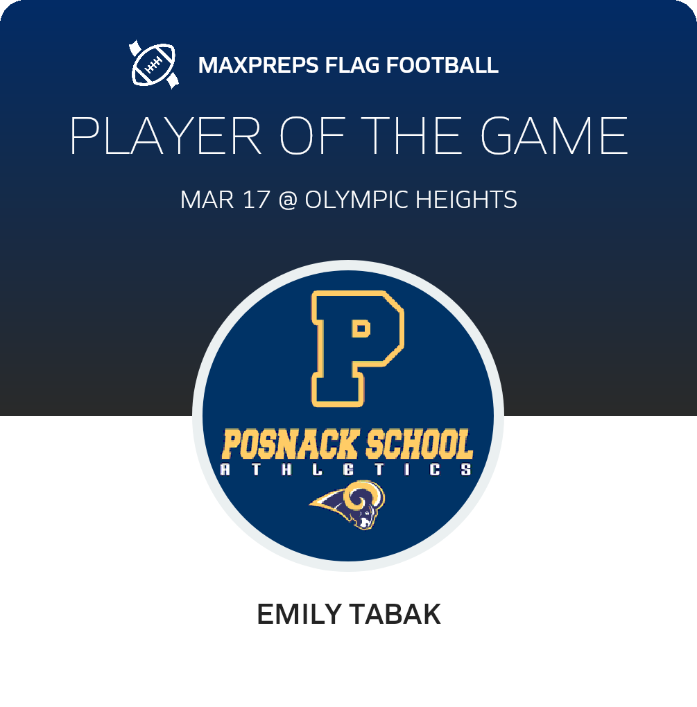 #8 Emily Tabak Player of the Game badge