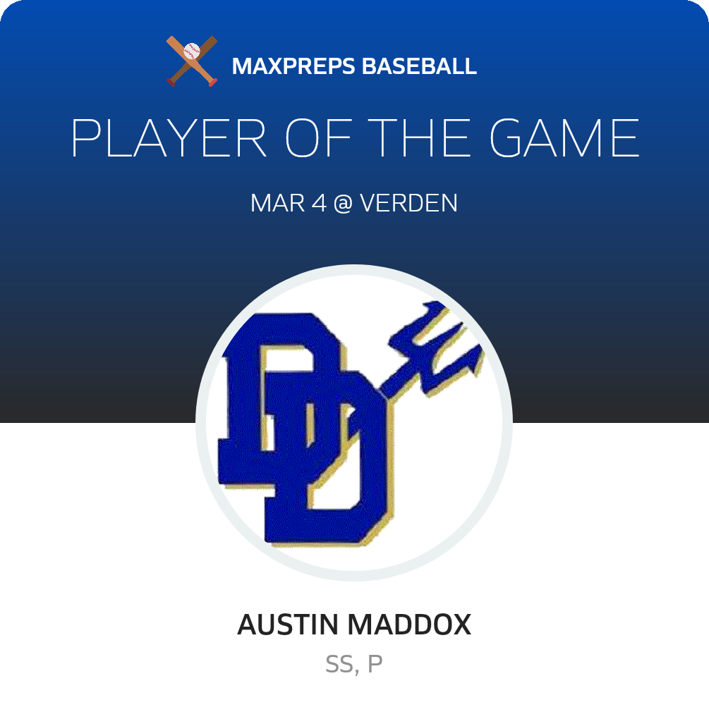 #1 Austin Maddox Player of the Game badge