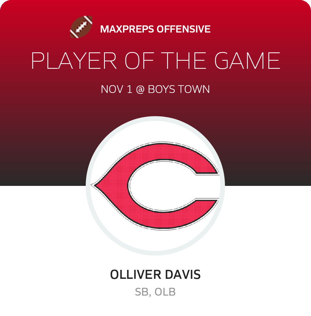 #13 Olliver Davis Player of the Game badge