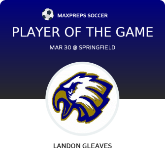 #28 Landon Gleaves Player of the Game badge